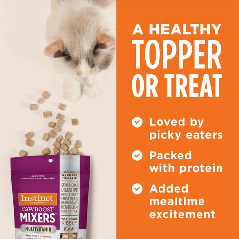 Instinct Raw Boost Mixers Freeze Dried Raw Cat Food Topper, Grain Free with Functional Ingredients, 5.5 oz.