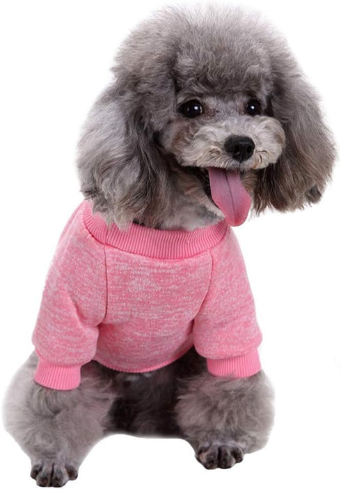 Pet Dog Classic Knitwear Sweater, Warm Winter Puppy Pet Coat, Soft Sweater Clothing for Small Dogs (XS, Pink)