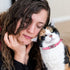 2 Pcs Adjustable Cat Collars with Heart Bling Breakaway and Bell (Pink+Purple) for Kitty