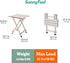 SUNNYFEEL Folding Camping Table, Lightweight Aluminum Portable Picnic Table 18.5x18.5x24.5 Inch for Outdoor Cooking