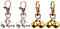 DIY Pet Bells 304 Stainless Steel Dog Bells, 4 pcs Gold and Silver Bell Training Charm Pendants