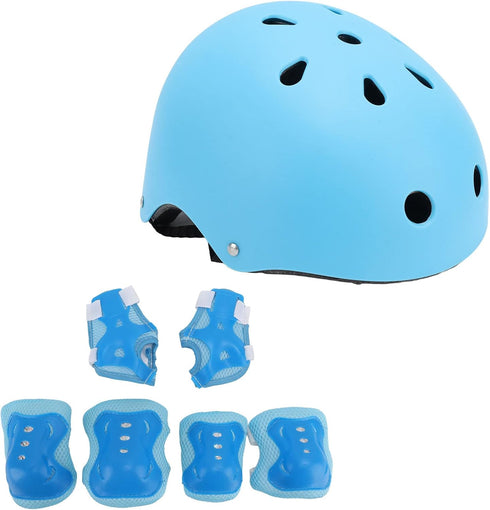 Kids Helmet Pad Set - Professional Adjustable Protective Gear for Skateboard, Bike, Knee, Elbow Pads, Wrist Guards