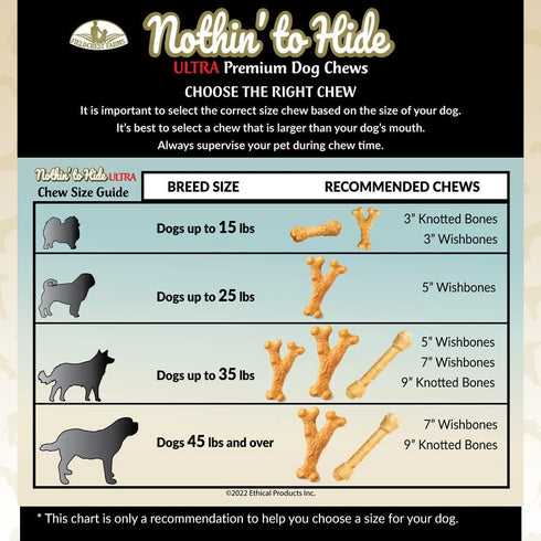 Fieldcrest Farms 9'' Natural Rawhide Alternative Knotted Bone for Dogs - 3 Count - Premium Digestible Chews
