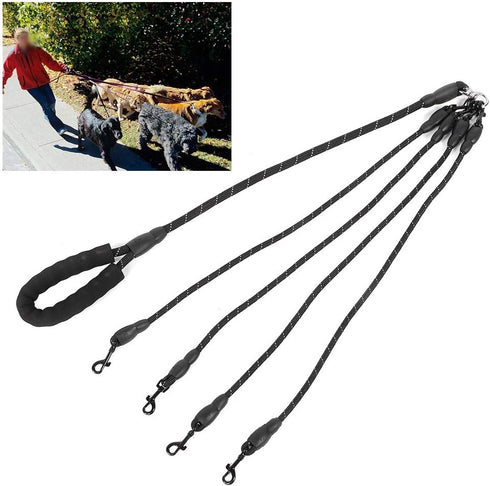 4 Way Dog Leash, 4 in 1 Traction Rope for Dogs Cats Outdoor Walking for Medium Large Dogs