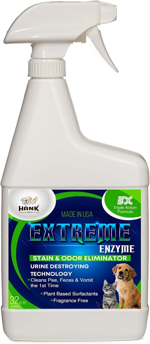 EXTREME ENZYME Stain & Odor Eliminator with Urine Remover, 2X Bio-Enzymatic Cleaners, Safe for Pets