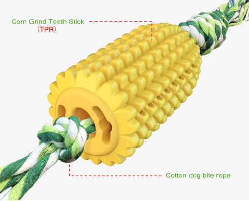 Dog Chew Toys for Puppies - Interactive Corn Toys for Clean Teeth, Aggressive Chewers, Medium Large Breed