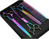 Purple Dragon 8.0 inch Dog Hair Cutting, Curved and Thinning Scissors Shear