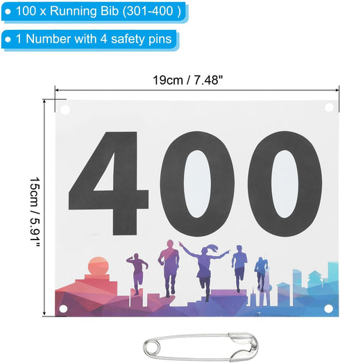 Durable Multicolor Running Bib Numbers for Race Events