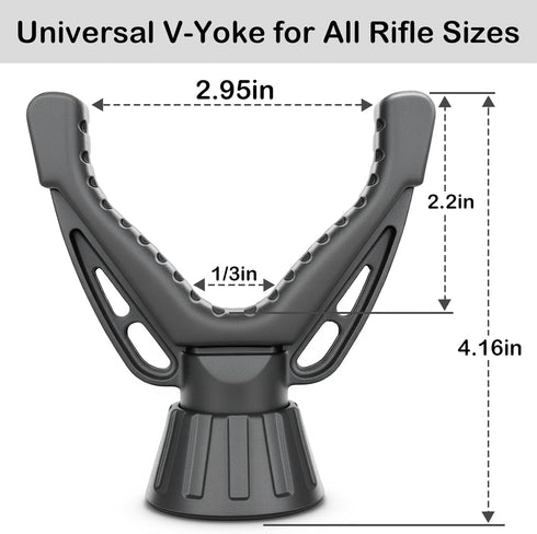 360 Rotating V Yoke Shooting Rest for Rifle Compatible with Shooting Stick Hunting Tripod, Gun Tripod and Monopod