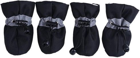 GabeFish Anti Slip Dog Socks Shoes Adjustable Drawstring Boot Paw Protectors for Small Medium Pets Cats (Black X-Large)