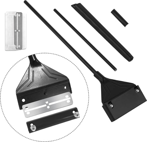 Algae Scraper for Glass Aquariums - 24.4 Inch Extendable Handle 2 in 1 Razor Scraper with 10 Blades for Fish Tank