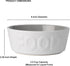 PetRageous Back to Basics Dog Food Bowl, 6-Inch Diameter, 2.5-Cup Capacity, Dishwasher & Microwave Safe, White