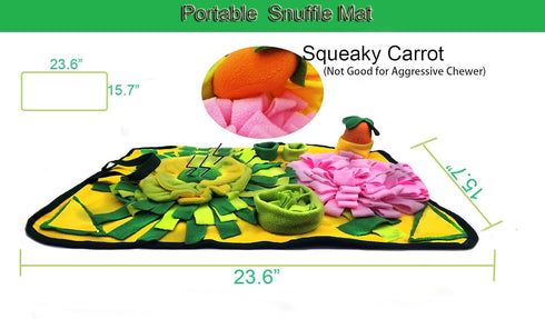 Dogs Snuffle Mat, Pet Feeding Mats, Puppy Sniffing Pad, Interactive Puzzle Toys for Multiple Breeds (Yellow)