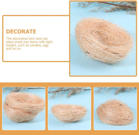 12pcs Hemoton Faux Bird Nest Decorative Ornaments for Crafts Landscape Photography Props Lightweight Rustic Style