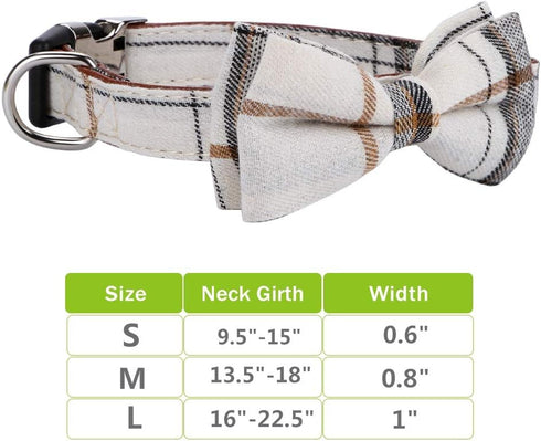 Faleela Soft & Comfy Bowtie Dog Collar - Detachable Adjustable Bow Tie Collar for Small Medium Large Pets