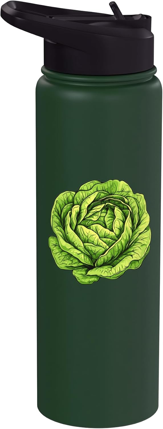 Iceberg Lettuce Crisphead Salad Green Vegetable Iceberg Lettuce Design Stainless Steel Insulated Water Bottle