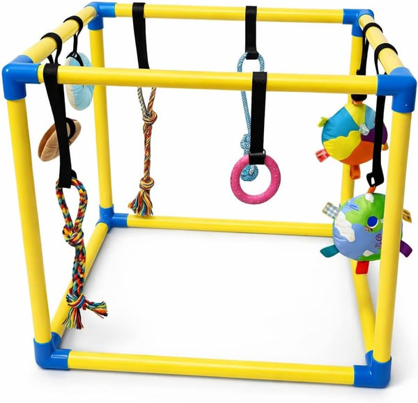 Puppy Play Gym with Hanging Toys Interactive Dog Enrichment Toy Frame for