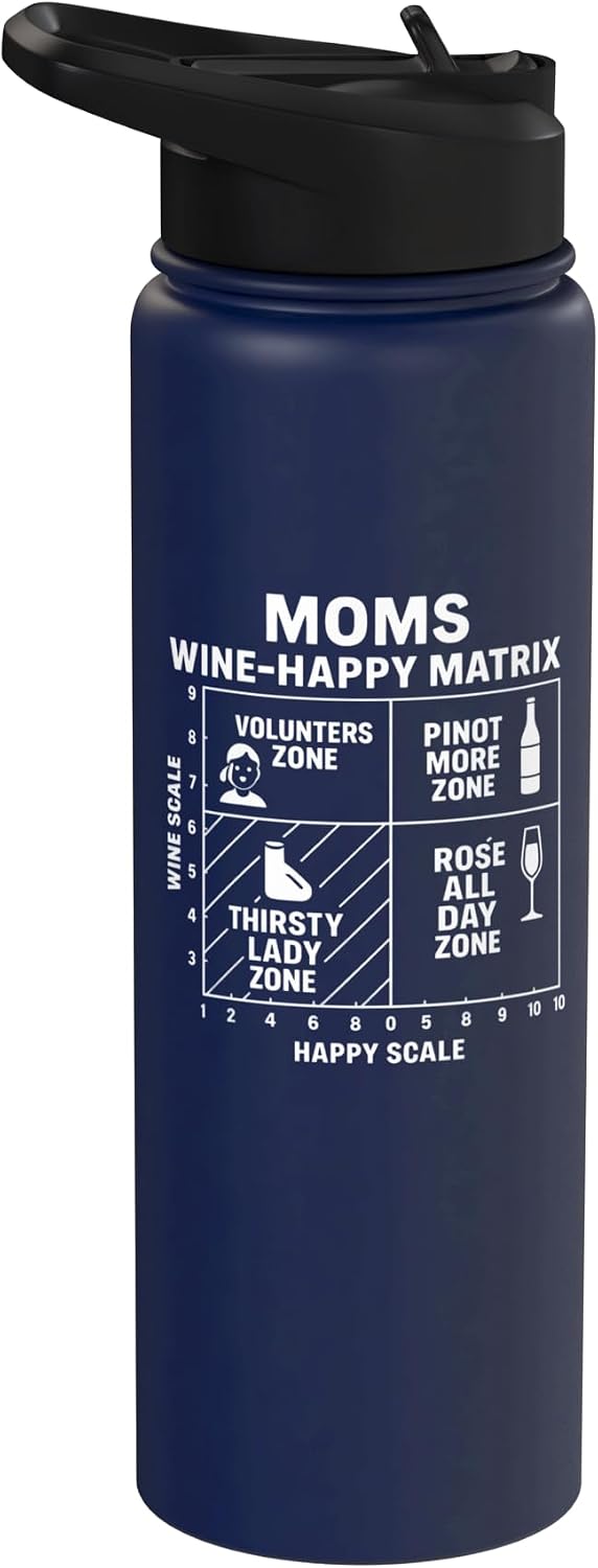 Moms Wine-Happy Matrix Funny Mom Life Mothers Day Moms Wine-Happy Matrix - Funny Mom Life Mothers Day Humor Stainless Steel