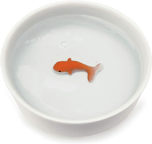 Suck UK | Ceramic Cat Bowl | Cat Bowls for Water with 3D Fish | Cat Feeding & Watering Supplies | Interactive Cat Water Bowl for Adult Cats Or Kittens | Novelty Cat Gifts & Gifts for Cat Lovers White