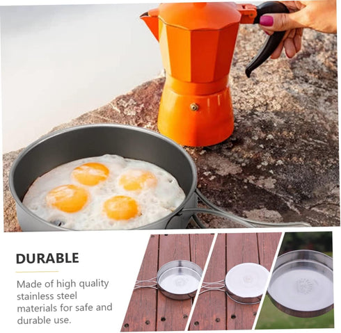 Backpacking Toddmomy Steak Frying Pan Foldable Handle Portable Cooking Utensil Outdoor Camping Hiking Picnic Cookware