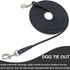 Tie Out Rope Dog Leash, 8-10-13-15-20-25-30-35-40-45-50FT Heavy Duty Nylon Check Cord for Medium Large Dogs Indoor/Outdoor Playing Camping Backyard (Black, 3/8" x 20ft)