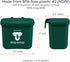 7-14 Small Hanging Wastebasket for Dog Poop in Green (Holds Bags)