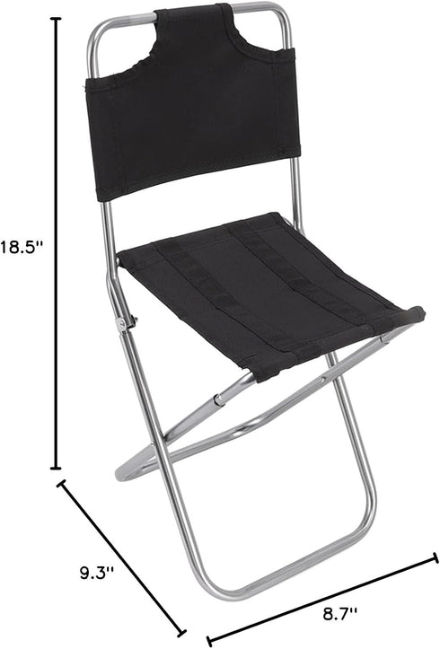 Fdit Mini Folding Chair, Portable Folding Camping Chair Folding Lawn Chair Breathable Fabric Small Backrest Fishing
