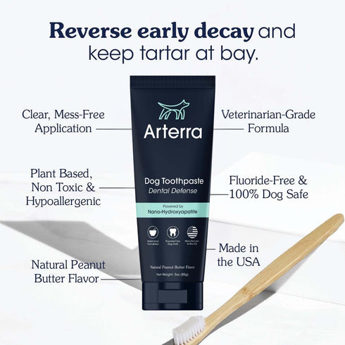 4oz Remineralizing Dog Toothpaste Vet-Grade, with Nano-Hydroxyapatite, Reverses Early-Stage Decay, Cleans Teeth