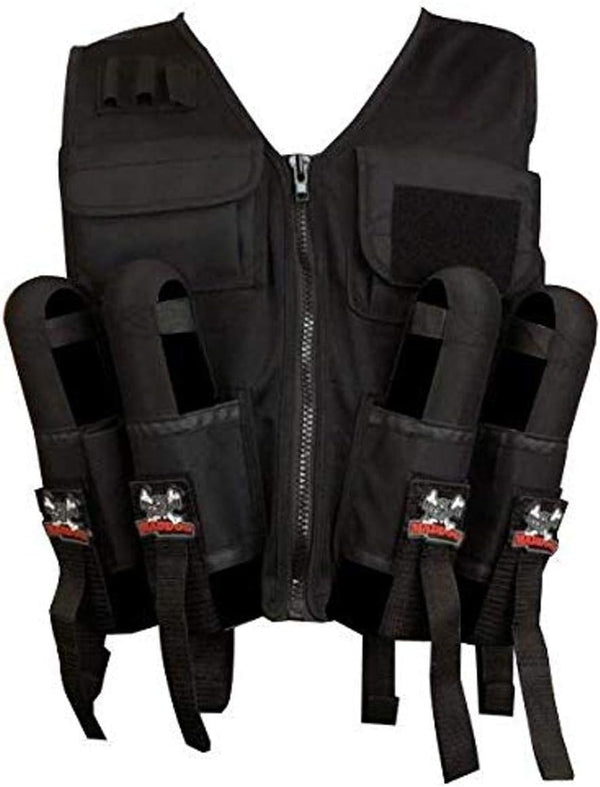 Maddog Lightweight Tactical Paintball Vest Holds Up to 4 Paintball Pods & 90ci Tank