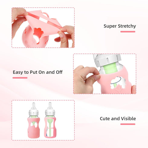 NYTGAH 3 Pack 9 oz, Silicone Sleeve for Dr. Brown Wide-Neck Bottle Anti Breakage Bottle Holder for Baby