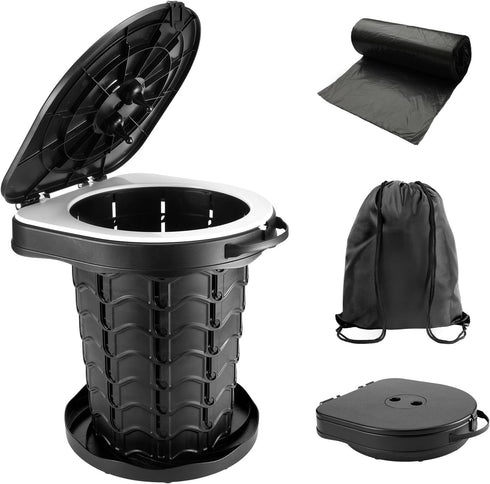 imodomio Retractable Portable Toilet Camping Toilet - Adjustable Height Camp Toilet Portable