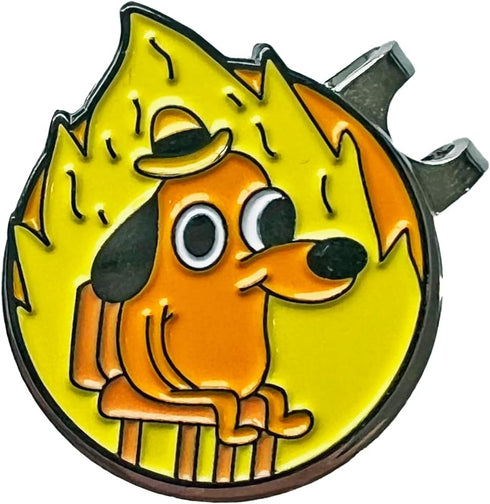This is Fine Meme Golf Ball Marker with Magnetic Hat Clip, Funny Golf Gift for Men, Kids - Golf Accessories and Gifts