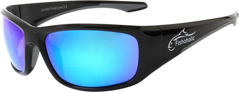 Fishoholic Polarized Bi-Focal Fishing Sunglasses - Reader Magnification Options with UV400 Protection