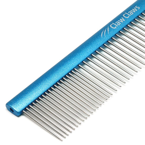 Greyhound Comb for Dogs & Cats, Oval Handle, Metal Comb with Stainless Steel Pins, Detangling Grooming Tool