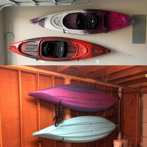 Heavy Duty Garage Storage Kayak Hook, 15 Inch Canoe Hanger Hooks, Each Rack 55LBS Capacity for Surfboards, Ladders,