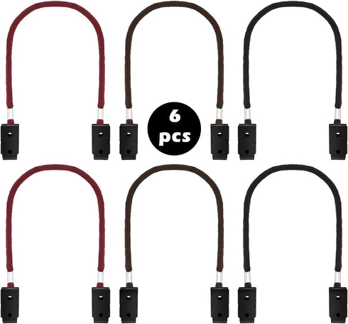 SATINIOR 6 Pieces Adjustable Hat Strap Clips with Windproof Clips (Purple, Black, Brown)