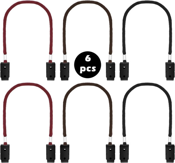 SATINIOR 6 Pieces Adjustable Hat Strap Clips with Windproof Clips (Purple, Black, Brown)