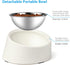 Tilted Angle Dog Bowl, 15° Slanted Stainless Steel Dog Cat Food Bowl with Elevated Detachable Melamine Stand, Medium