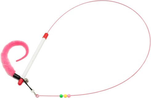 Fashion's Talk Feather Wire Wands Kitten Toys, Worm Teaser Wand Cat Toy with Replacement Pack