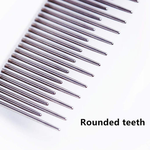 PIEPEA Pet Comb, Long and Short Teeth Comb for Dogs & Cats, Pet Hair Comb for Home Grooming Kit, Removes Knots, Mats