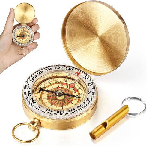 flintronic Navigation Compass, Hiking Compass with Luminous Function, Waterproof Pocket Compass for Expedition Map