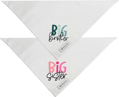 Realeaf Big Brother Big Sister Dog Bandanas Pet Scarf for Medium and Large Dogs New Baby Announcement Pet Accessories