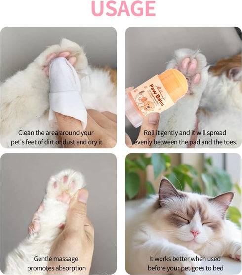 Steigullage Ingredients1.41oz, Cats Paw Balm Lick Safe,paw Butter for Cat-Friendly Natural Pet Paw Wax moisturizer