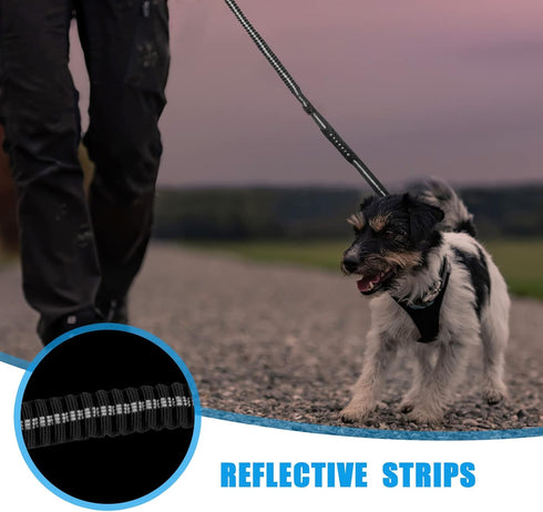 Tactical Heavy Duty Bungee Dog Leash, 4-6FT for Medium Large Dogs That Pull, Shock Absorbing with Padded Traffic Handle