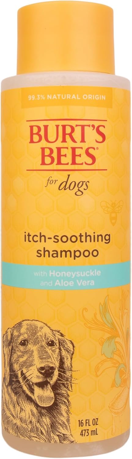 Burt's Bees Itch Soothing Shampoo with Honeysuckle, Anti-Itch Dog Shampoo for Sensitive Skin, 16 Oz - 2 Pack