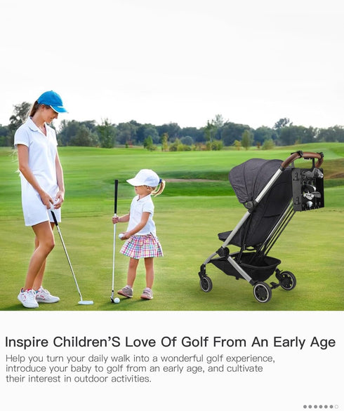 Tiga Golf Stroller Attachment - Enjoy Golf with Your Kids - Easy Installation - Universal Golf Club Holder - Ideal Golf