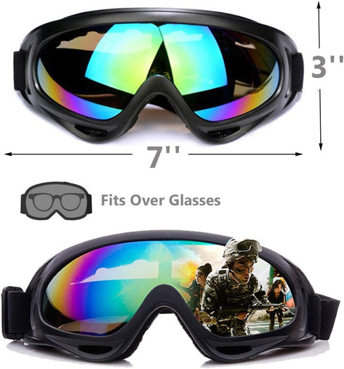 Peicees Pack of 4 Ski Goggles for Women Men Kids, Snow Sports Motorcycle Snowboard Goggles