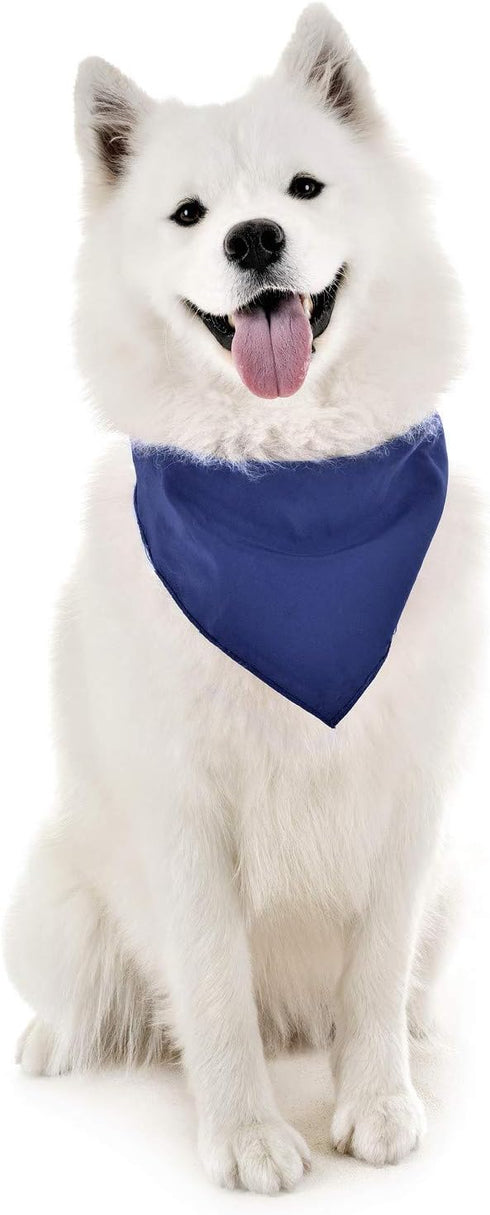Mechaly Dog Plain Bandanas, 2 Pack Scarf Triangle Bibs for Small, Medium Dogs