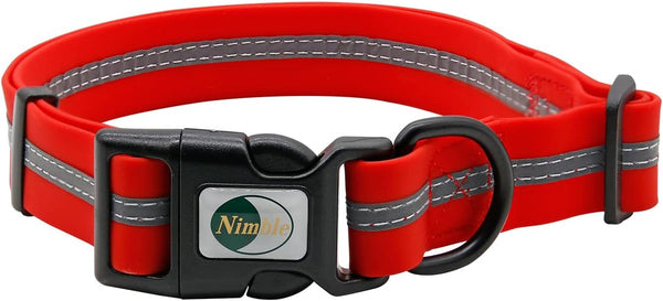 Waterproof Dog Collar, Anti-Odor Durable Adjustable PVC & Polyester Soft with Reflective Cloth Stripe Basic Collars