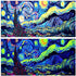 48X24IN Blacklight Vincent Van Gogh Aquarium Background, UV Fish Tank Background Art with 10 EVA Tape